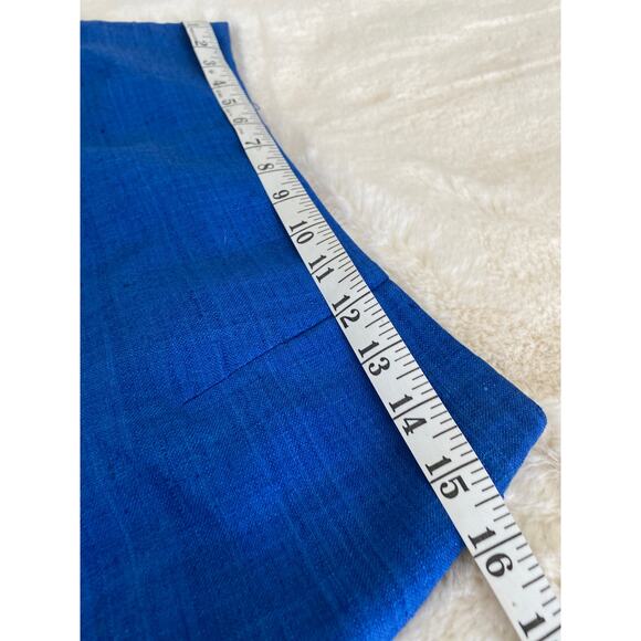 Clare Joseph Vintage Hand Loomed Pure Matka Silk Blue Skirt Sz 10 - Picture 5 of 9